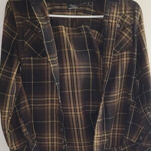 Burnside Hooded flannel size 10 boys. Brown and black.